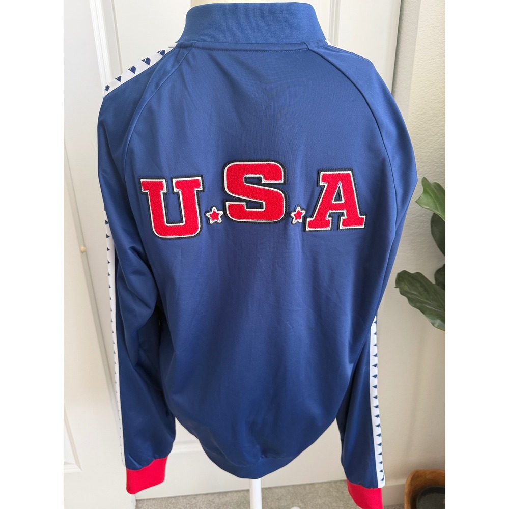 Arena Team USA Track Jacket Mens XL Blue Red White Full Zip Relax IV OG-007527